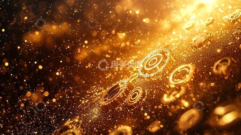 高清大图下载【趣麦麦图】金色粒子流光背景
