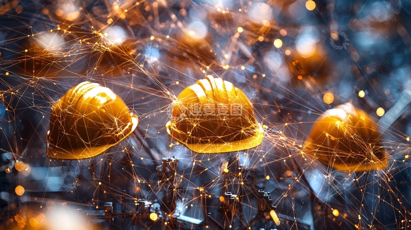 高清大图下载【趣麦麦图】金色安全帽