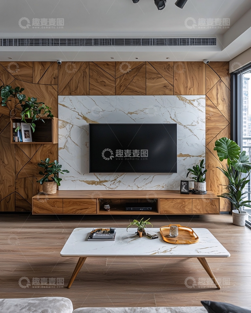 高清大图下载【趣麦麦图】现代简约客厅电视墙