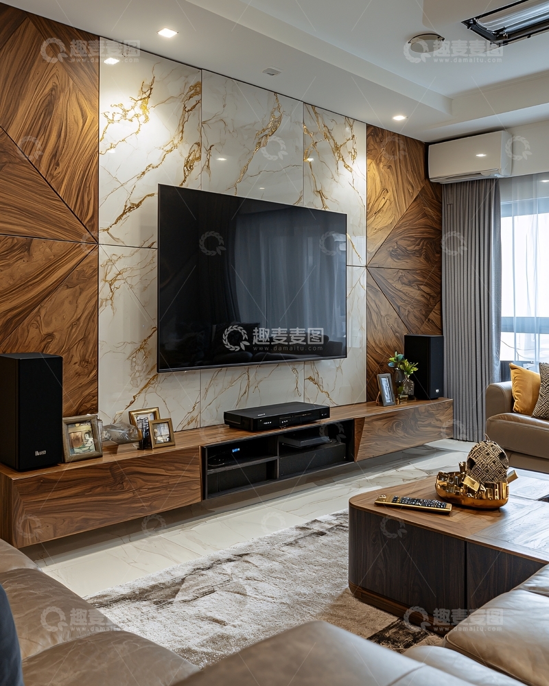 高清大图下载【趣麦麦图】现代简约电视背景墙