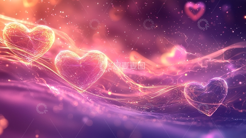 高清大图下载【趣麦麦图】梦幻爱心背景