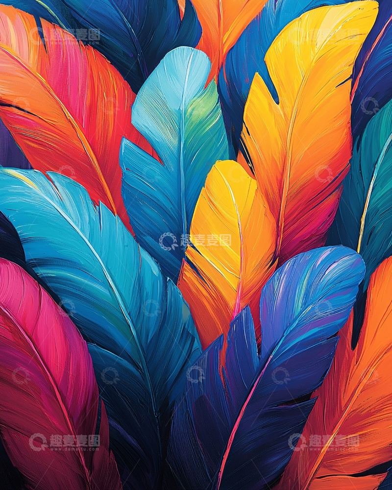 高清大图下载【趣麦麦图】彩色羽毛