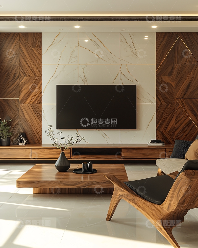 高清大图下载【趣麦麦图】现代轻奢客厅电视背景墙