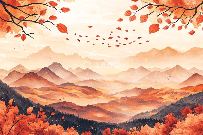 高清大图下载【趣麦麦图】秋日山峦景色