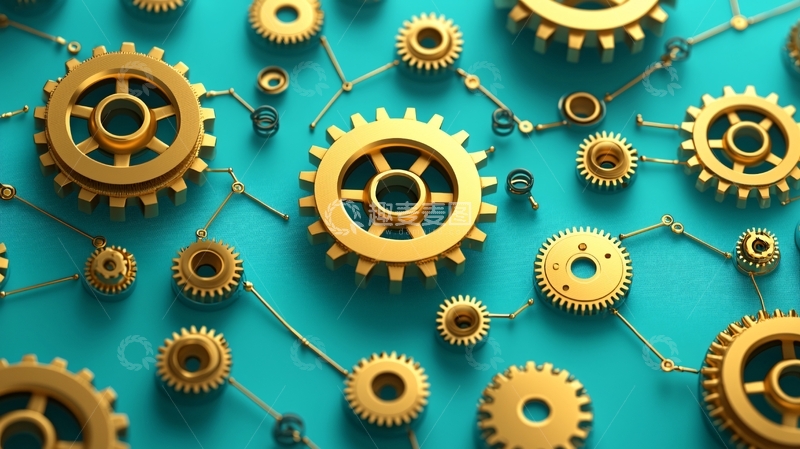 高清大图下载【趣麦麦图】金色齿轮