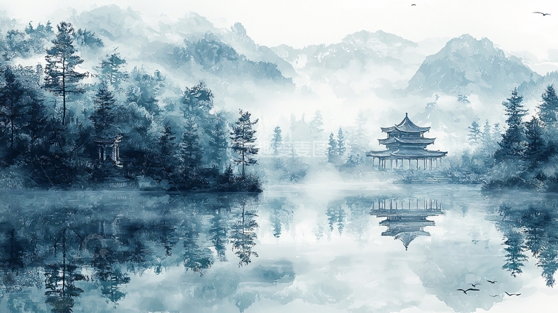 高清大图下载【趣麦麦图】水墨画山水