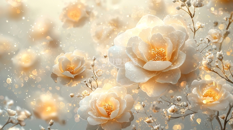 高清大图下载【趣麦麦图】唯美淡雅金色花朵