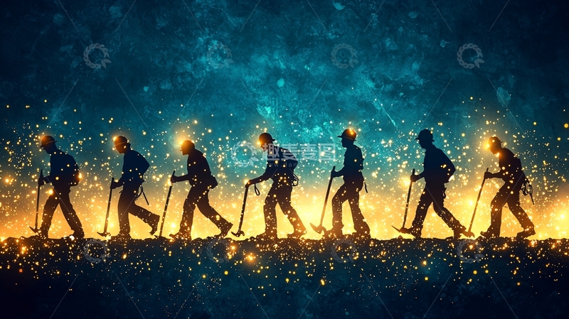 高清大图下载【趣麦麦图】夜空中行走的人群