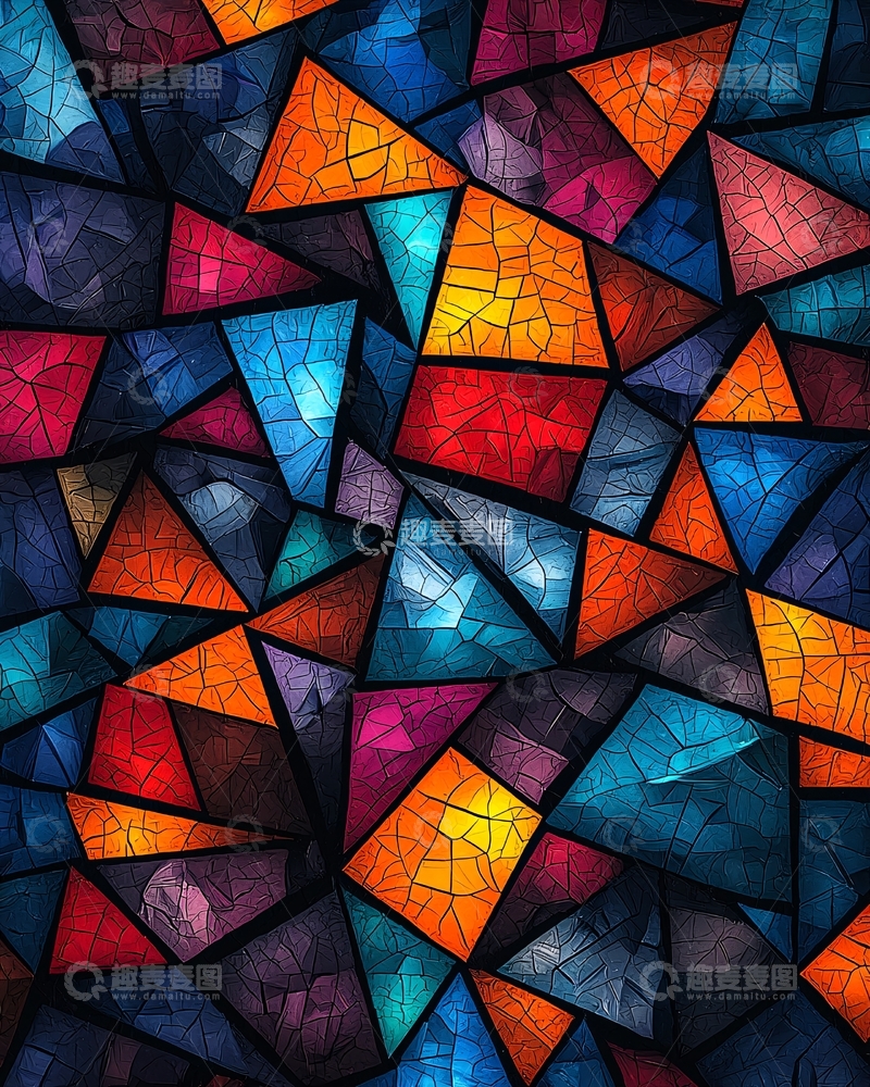 高清大图下载【趣麦麦图】彩色几何三角形