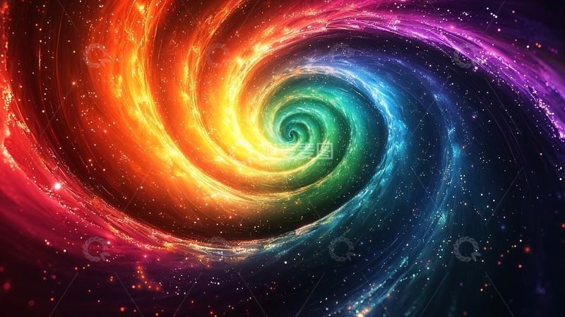 高清大图下载【趣麦麦图】彩色螺旋星系