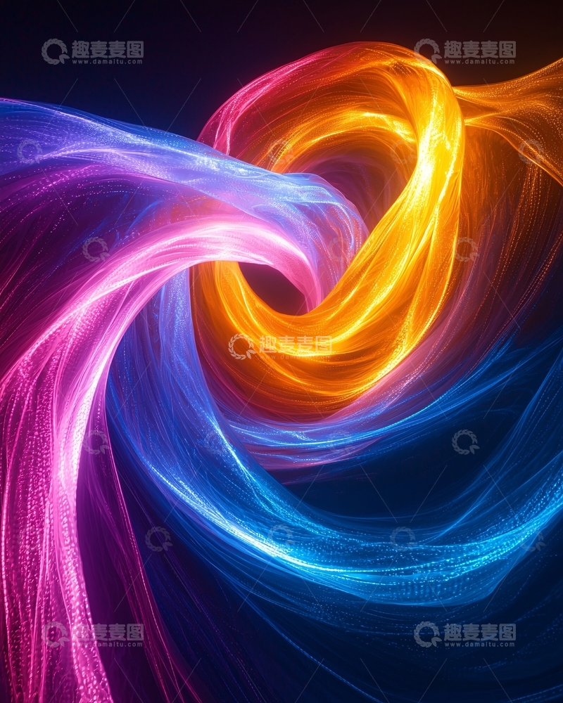 高清大图下载【趣麦麦图】炫彩光线旋转交织