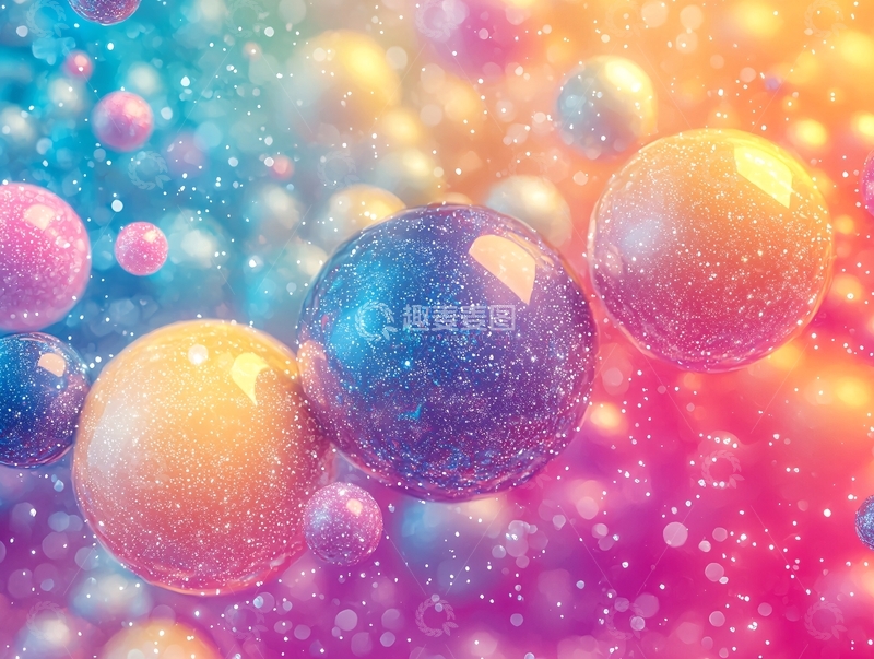 高清大图下载【趣麦麦图】彩色光球背景