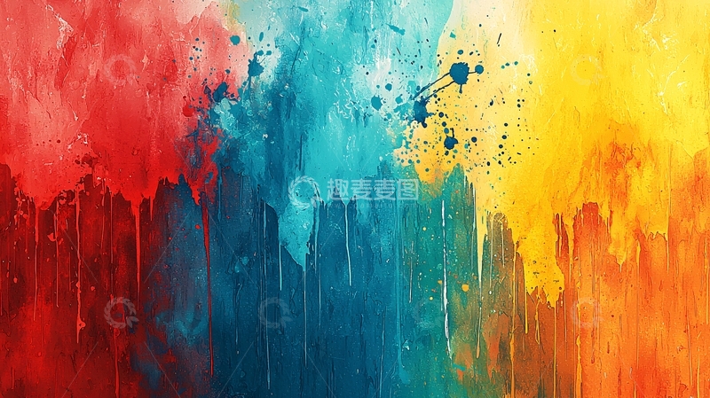高清大图下载【趣麦麦图】彩色水彩飞溅背景