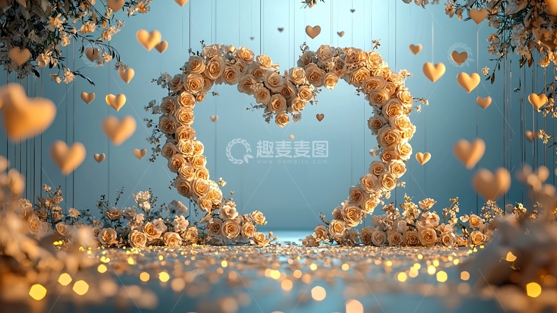 高清大图下载【趣麦麦图】玫瑰花心形拱门