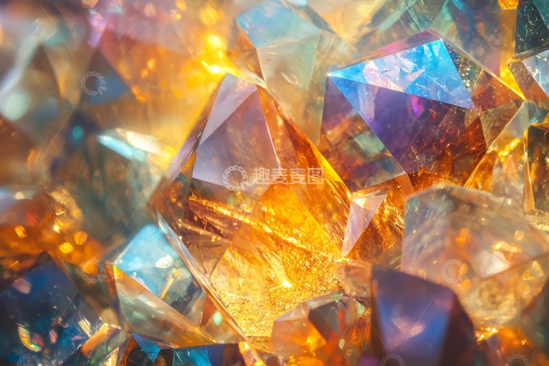 高清大图下载【趣麦麦图】彩色晶体特写