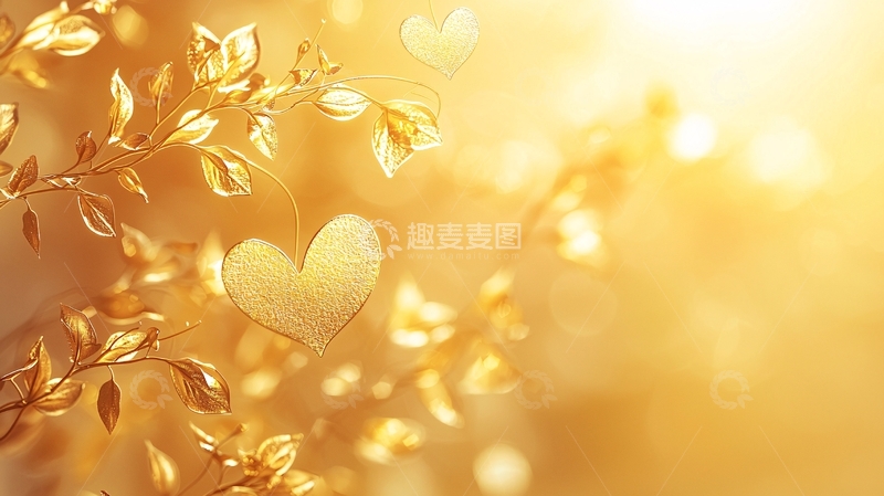 高清大图下载【趣麦麦图】金色爱心