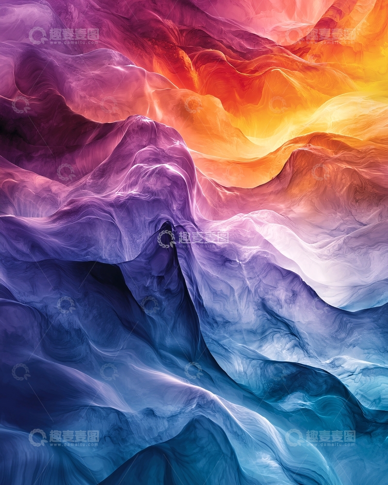 高清大图下载【趣麦麦图】抽象水彩渐变纹理