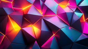 彩色几何低多边形发光