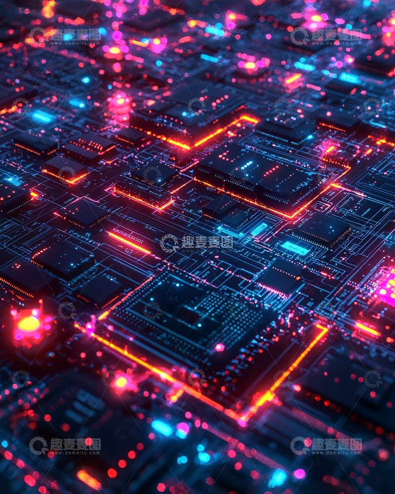 高清大图下载【趣麦麦图】抽象科技电路板