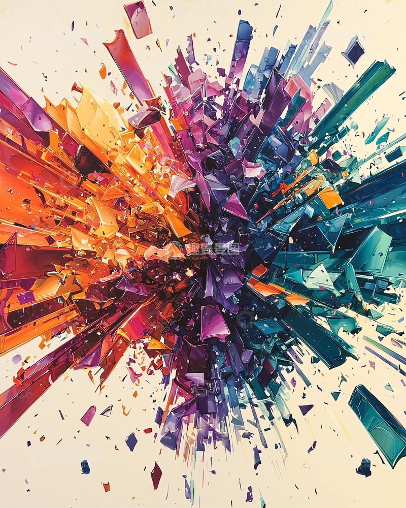 高清大图下载【趣麦麦图】抽象几何彩色爆裂