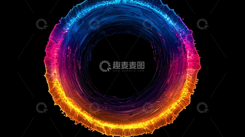 高清大图下载【趣麦麦图】彩色光环环形能量