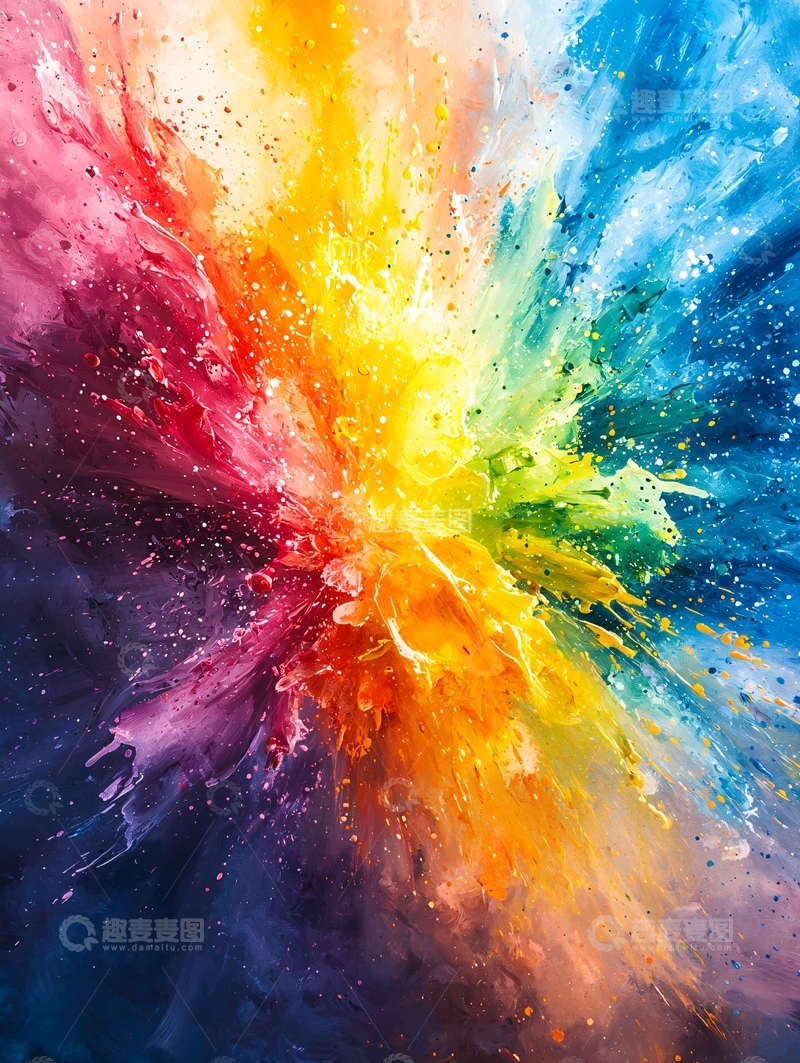 高清大图下载【趣麦麦图】色彩爆炸喷溅效果