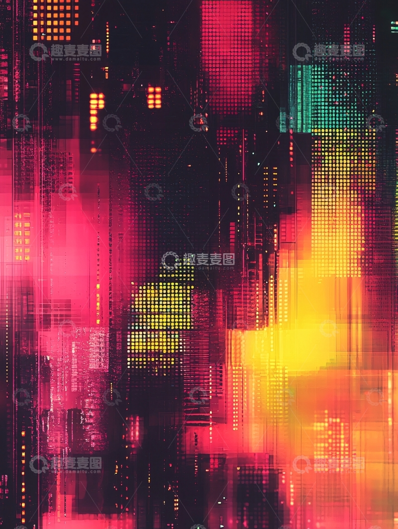 高清大图下载【趣麦麦图】抽象城市夜景