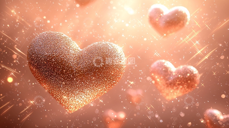 高清大图下载【趣麦麦图】闪光爱心背景