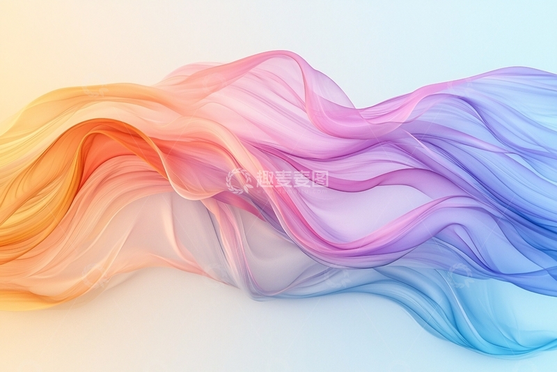 高清大图下载【趣麦麦图】彩色飘逸丝带