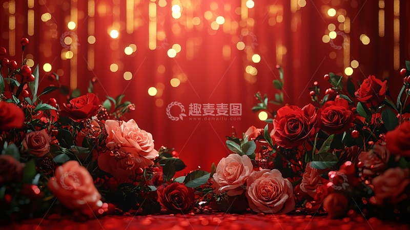 高清大图下载【趣麦麦图】红色玫瑰花背景