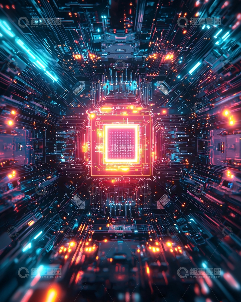 高清大图下载【趣麦麦图】抽象科技感电路