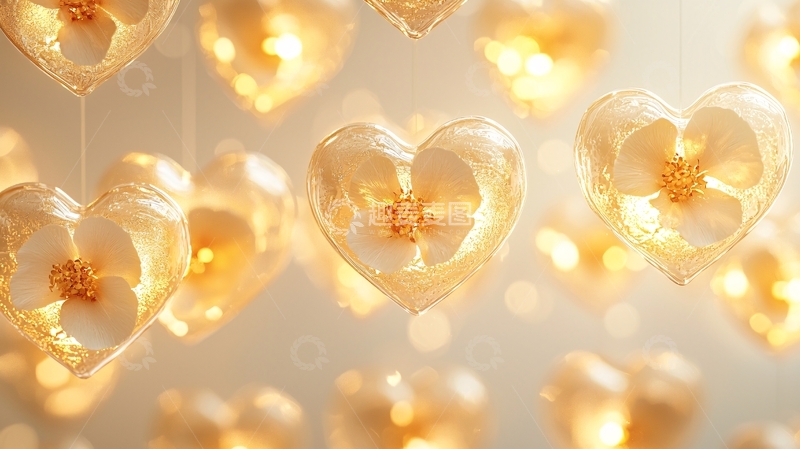 高清大图下载【趣麦麦图】心形灯串