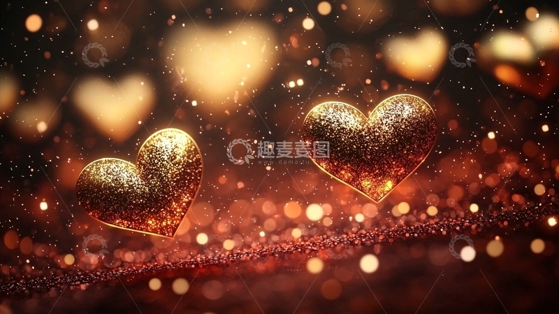 高清大图下载【趣麦麦图】金色爱心