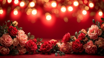 红色背景玫瑰花