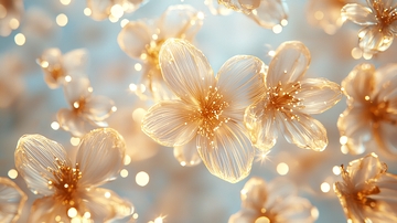 轻盈飘逸的金色花朵