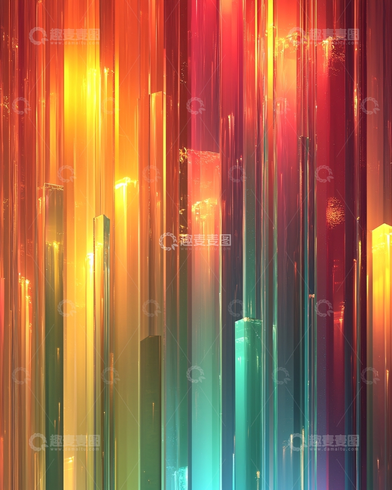 高清大图下载【趣麦麦图】抽象彩色光柱