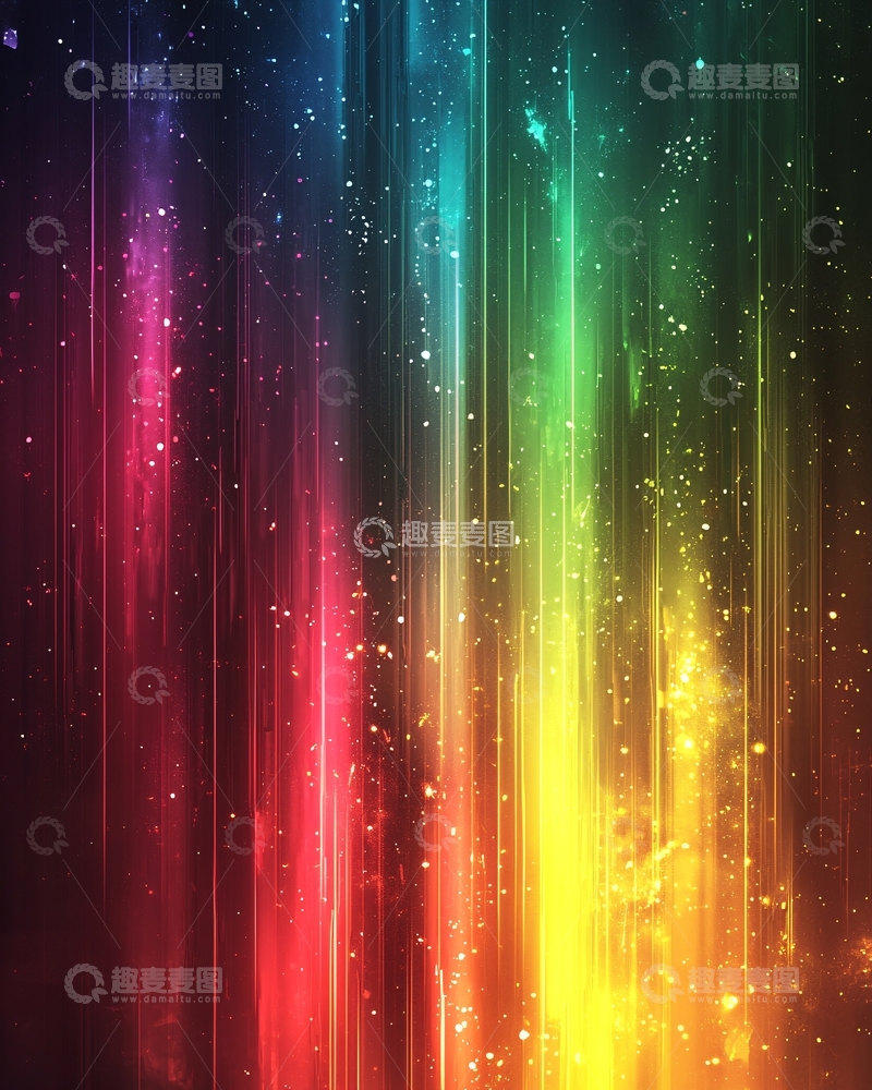 高清大图下载【趣麦麦图】绚丽多彩的彩色光线背景