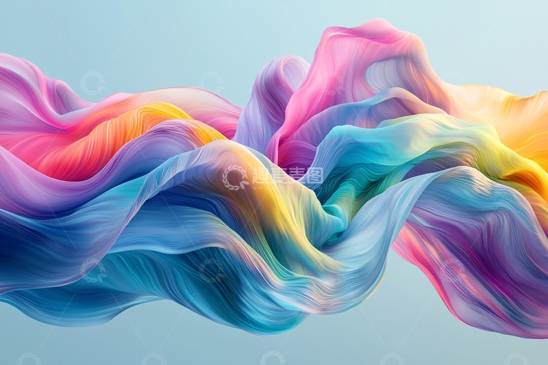 高清大图下载【趣麦麦图】彩色丝绸飘带