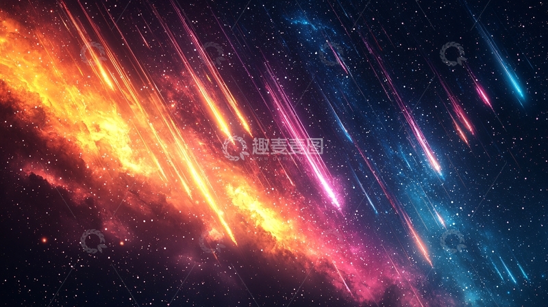 高清大图下载【趣麦麦图】宇宙流星雨