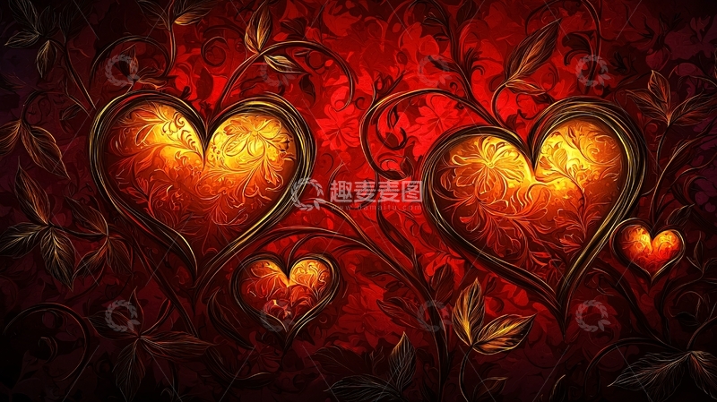 高清大图下载【趣麦麦图】火焰爱心