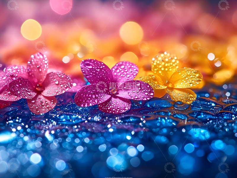 高清大图下载【趣麦麦图】鲜花雨露高清壁纸