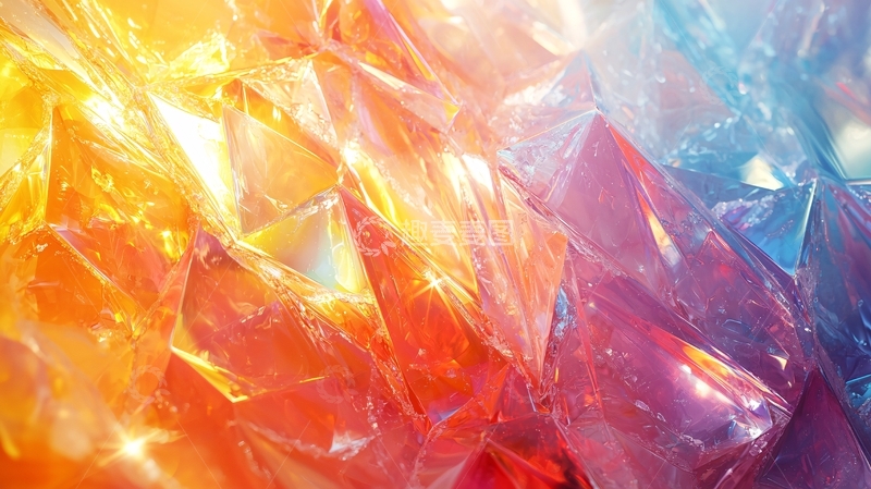 高清大图下载【趣麦麦图】彩色透明晶体碎片