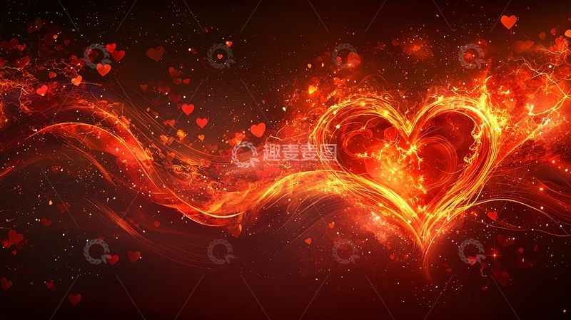 高清大图下载【趣麦麦图】火焰爱心