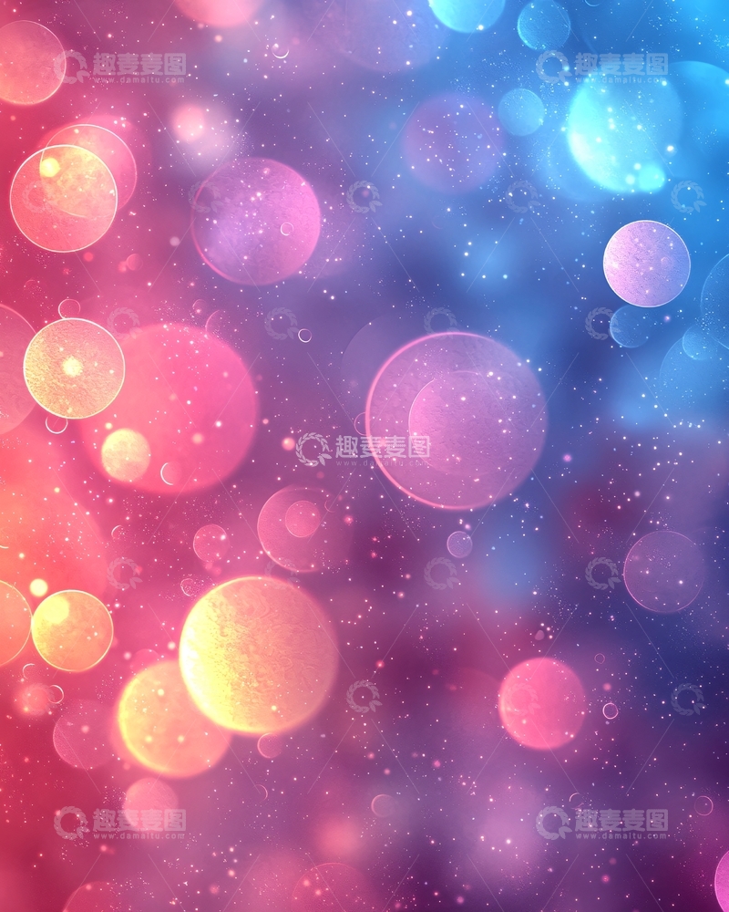 高清大图下载【趣麦麦图】梦幻彩色光斑背景