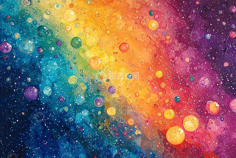 高清大图下载【趣麦麦图】彩虹色斑点背景