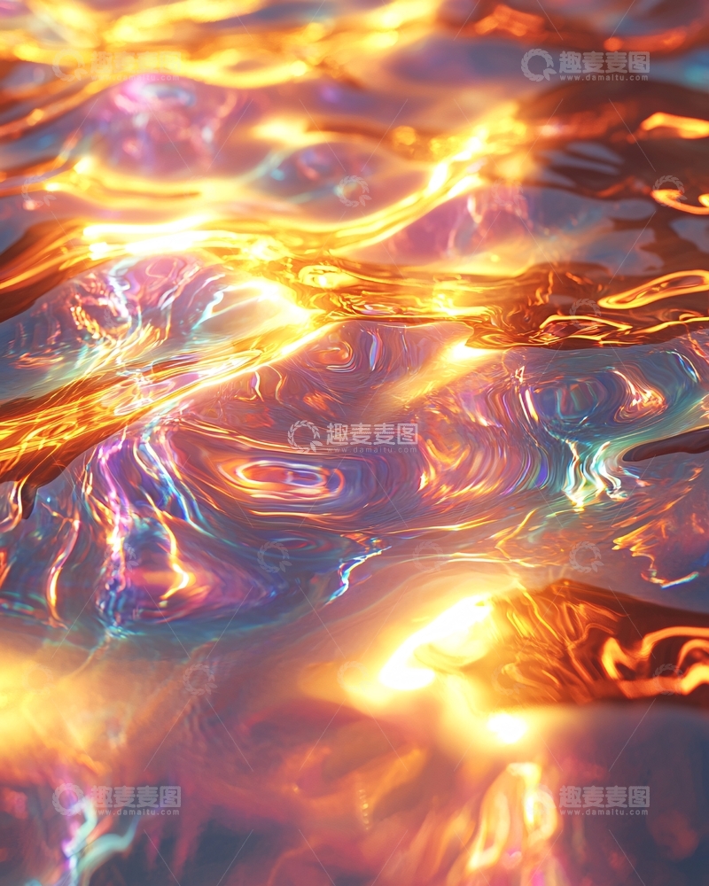 高清大图下载【趣麦麦图】闪耀着金色光芒的波浪