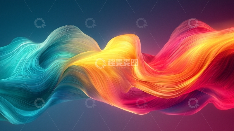 高清大图下载【趣麦麦图】彩色光线流动抽象
