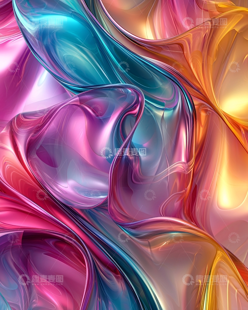 高清大图下载【趣麦麦图】彩色流动抽象背景