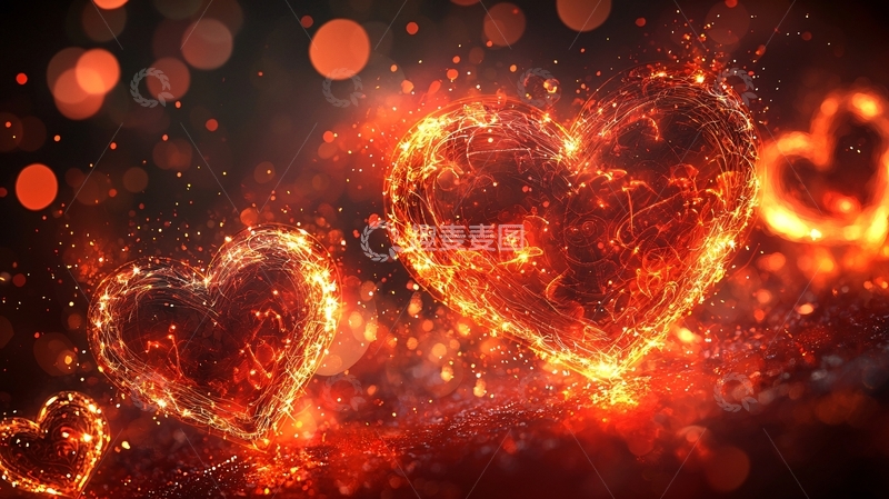 高清大图下载【趣麦麦图】火焰爱心