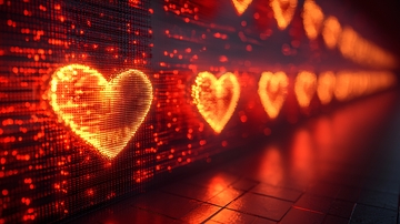 燃烧的像素爱心隧道